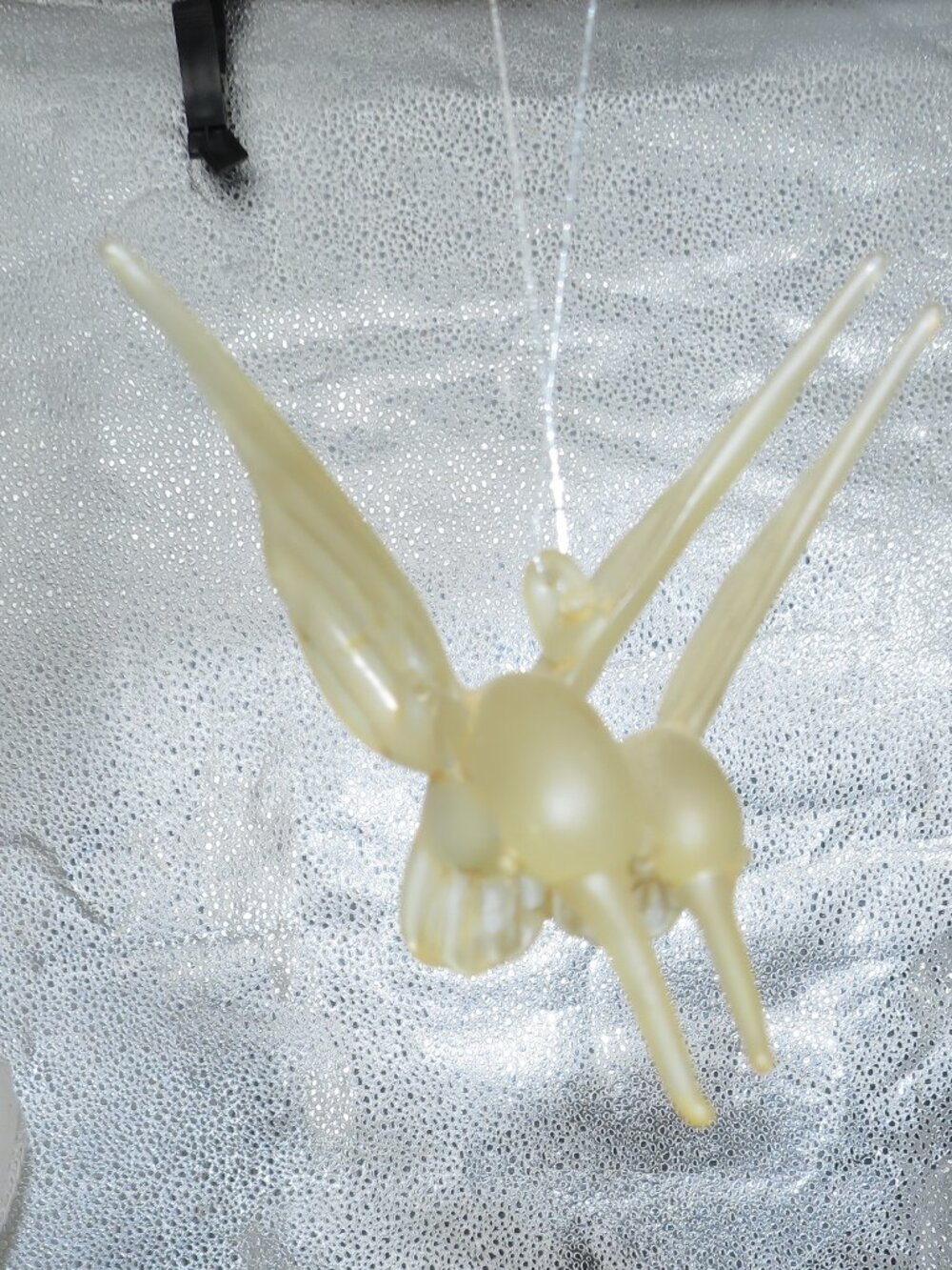 Set of Hand Blown Glass Hummingbird Ornament Clear Vintage Christmas Tree 4"